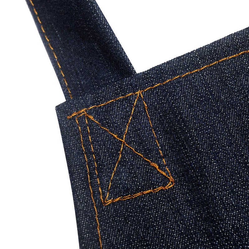 Dadidyc Denim Jean Tool Apron with 4 Pockets Waterproof Adjustable Canvas Lightweight Work Apron Blue - Image 2